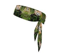 Little Red Panda Print Headband For Men Women,Wicking Sweatband,Head Tie For Tennis,Gym Workout Sweat Headbands