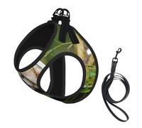 Little Red Panda Print Small Dog Harness And Leash Set, Adjustable Soft Vest With 360° Reflective Straps For Cats Puppy