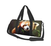 Little Red Panda Printed Sports Gym Bag with Wet Pocket & Shoes Compartment, Travel Duffel Bag for Men Women