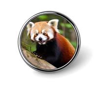 Little Red Panda Round Lapel Pins for Men Women Metal Button Pin Fashion Personalized Brooch Pins for Men Suits Cute Brooch Badge for Backpack Clothing Hat Bag Decoration