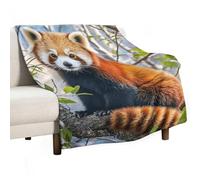 Little Red Panda Throw Blanket Super Lightweight Breathable Blanket Soft Cozy Flannel Throw Blankets for Couch, Sofa, Chair, Bed, Camping, Picnic, Travel Bed Blankets All Season Use 40"x50"