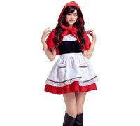 Little Red Riding Hood Costume for Adults - Fairy Tale Princess Cosplay Outfit for Carnival and Halloween