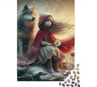 Little Red Riding Hood1000 Pieces Sturdy Cardboard Wolf Jigsaw Puzzle Adults Teens Educational Game Relaxation Creativity 38x26cm/1000pcs