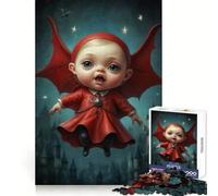Little Red Vampire 1000 Piece Jigsaw Puzzles for Adults Recall Boost Smooth Thick Real Challenge Wall Accent (38x52cm)