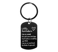 Little Reminders Keychain, Keychain Perfect Mental Health Gifts Anxiety Relief Items Positive Affirmation Inspirational Uplifting Gifts for Women and Men(Black)