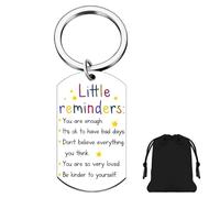 Little Reminders Keyring Inspirational Gifts for Women Motivational Mental Health Gifts for Boys Girls Family Friends Daily Affirmation Positivity Key Ring, Positive Affirmation Gifts for ADHD Her Him