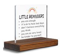 Little Reminders Mental Health Office Decor Plaque, Self Affirmation Inspirational Wellness Clear Desk Decor Sign Gifts for School Counselor Therapy Office Self Love Psychology Treatment Room EDC75