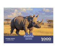 Little Rhinoceros 1000 Pieces Jigsaw Puzzles For Adults Educational Games Stress Relieving Entertainment Exercise The Memory of The Brain for Family Decorations 70x50cm/1000pcs