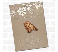 Little Robin Snowflakes Happy Christmas Personalised Gift Pocket Hug