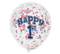 Little Sailor Nautical 1st Birthday Clear Latex Confetti Balloons (30cm) Pack of 6 - Perfect for Milestone Celebrations
