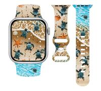 Little Sea Turtle Home Iwatch Bands, Cute Smartwatch Bands Compatible With Apple Watch 38mm 40mm 41mm Wristbands Soft Silicone Strap Replacement For Series 9/8/7/6/Se/Ultra Unisex Gifts For Women Men