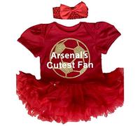 Little Secrets Childrens Clothing Baby Girl's Arsenal Football Red Tutu Romper with Headband, Newborn Baby Football Kit, Gift (12-18 Months)