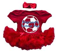 Little Secrets Childrens Clothing England's Cutest Fan Football Baby Girl's Red Tutu Romper with Headband
