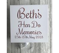 Little Secrets Childrens Clothing Personalised Hen Do Rose Gold Luxury White Ribbon Memory Keepsake Box