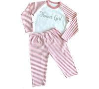 Little Secrets Clothing Girl's Pink and White Silver Flower Girl Pyjama Set, Wedding PJs 1-2 Years