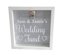 Little Secrets Clothing Personalised Wedding Fund White Money Box Frame Engagement Gift 23x23cm