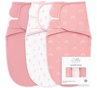 Little Seeds Swaddle Blanket 0-3 Months, 3-Pack Organic Cotton Baby Swaddles - Swaddles for Newborns Infant Boys & Girls, Soft & Snug Hip-Healthy Swaddling Blankets Pink Set