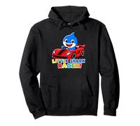 Little Shark Racer Kids Cute Shark Race Car Design for Boys Pullover Hoodie