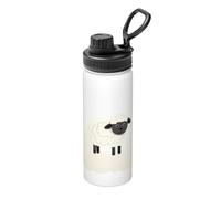 Little Sheep On The Cloud 18oz Bulk Insulated Water Bottle, Stainless Steel with Lid for Adults. Ideal for Everyday Use and Outdoor Activities