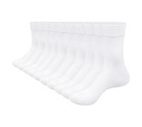 Little Ships (10 Pack Bamboo Kids Socks - School Socks Girls & Boys - Comfortable White & Black Socks Kids - Durable Bamboo Socks (UK, Numeric, 9, 12, Regular, White)