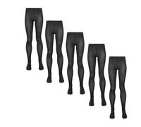 Little Ships 5 Pack Girls Cotton Rich Tights - Durable School Tights - Soft Cotton Kids Black & Charcoal (UK, Age, 7 Years, 8 Years, Regular)