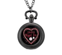 Little Sister Biggest Fan Baseball Men's Pocket & Fob Watches Silent Ticking Quartz Alloy Chain Watch for Daily Use Black-Style