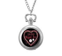 Little Sister Biggest Fan Baseball Men's Pocket & Fob Watches Silent Ticking Quartz Alloy Chain Watch for Daily Use Silver-Style