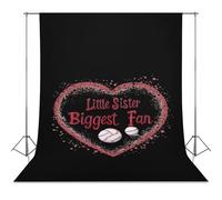 Little Sister Biggest Fan Baseball Photo Backdrop Polyethylene Studio Background for Photography Video Broadcast Photoshoot