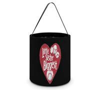 Little Sister Biggest Love Baseball Halloween Candy Tote Tricking Or Treating Bag Pumpkin Easter Eggs Bucket Best Party Gifts