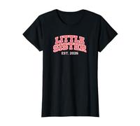 Little Sister Est. 2026 Cute Heart Pattern Design T-Shirt