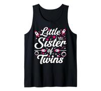 Little Sister of Twins Pink Rocket Space Themed Sibling Tee Tank Top