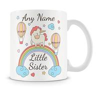 Little Sister Unicorn Mug - Personalised Cup Gift For Sister or Daughter