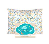 Little Sleepy Head Toddler Pillowcase for 13x18 Toddler Pillow, 100% Cotton & Hypoallergenic Travel Pillowcase for Boys and Girls, Envelope Pillowcase, Pillow Sold Separately (Sunshine Alphabet)