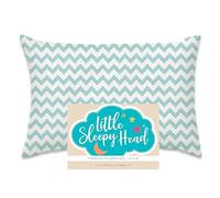 Little Sleepy Head Toddler Pillowcase - Organic Collection (Chevron Teal)