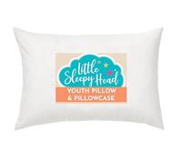 Little Sleepy Head Youth Pillow with Pillowcase (White) - 16 X 22 - Soft & Hypoallergenic - Better Sleep for Kids - Perfect Size - Backed by Our Love The Fluff Guarantee