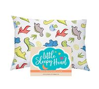 Little Sleepy Head Youth Pillowcase 16 x 22-100% Cotton & Hypoallergenic (Dinosuars White)