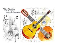Little Snoring Gifts: 7x5 Greetings Card - Guitar Design