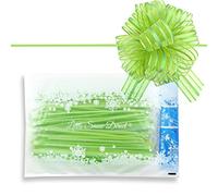 Little Snow Direct® 10 x Large 6" Luxury Organza Pull Bows, Perfect for Gifts Wedding Pews Wedding Cars and Venue Decorations - Apple Green