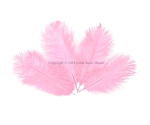 Little Snow Direct 10PCS Ostrich Feathers Plumes Fluffy 8-10 Inches Long - Baby Pink