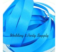 Little Snow Direct® 16mm(5/8") x 5 Metres Double Sided Satin Ribbon - Aegean Blue
