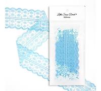 Little Snow Direct® 47mm x 2 Metres Vintage Style Lace Ribbon Trimming Bridal Wedding Scalloped Edge - 25 Colours Available - Baby Blue