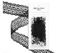 Little Snow Direct® 47mm x 2 Metres Vintage Style Lace Ribbon Trimming Bridal Wedding Scalloped Edge - 25 Colours Available - Black
