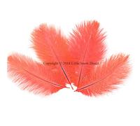 Little Snow Direct 5PCS Ostrich Feathers Plumes Fluffy 10-12 Inches Long - Coral