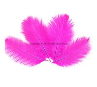 Little Snow Direct 5PCS Ostrich Feathers Plumes Fluffy 10-12 Inches Long - Fuchsia Pink
