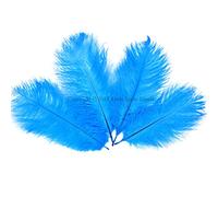 Little Snow Direct 5PCS Ostrich Feathers Plumes Fluffy 12-14 Inches Long - Aegean Blue