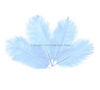 Little Snow Direct 5PCS Ostrich Feathers Plumes Fluffy 12-14 Inches Long - Baby Blue