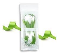 Little Snow Direct 6mm x 10 Metres Double Sided Satin Ribbon (Kiwi)