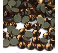 Little Snow Direct® - DMC Hot-fix Iron On Premium Glass Cut Flat Back Crystal Rhinestones Diamante Gems (Golden Brown, 5mm ss20, 1000pcs)