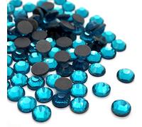 Little Snow Direct® - DMC Hot-fix Iron On Premium Glass Cut Flat Back Crystal Rhinestones Diamante Gems (Teal, 5mm ss20, 1000pcs)