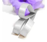 Little Snow Direct Glitter Satin Ribbon Sparkle Luxury Design Wedding Party Sewing DIY 10mm Width - White